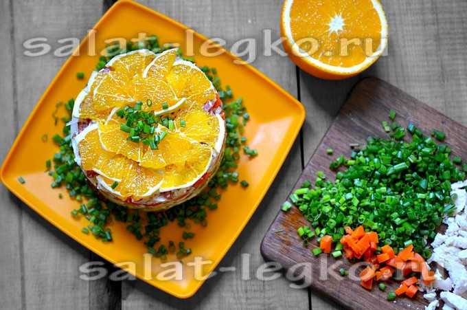 Салат с апельсином и курицей - 9 рецептов пошагово с фото