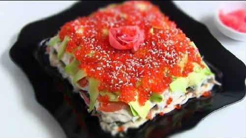 Рецепт приготовления вкусного салата суши