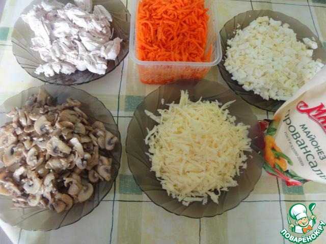 Салат с курицей и морковью «молния»