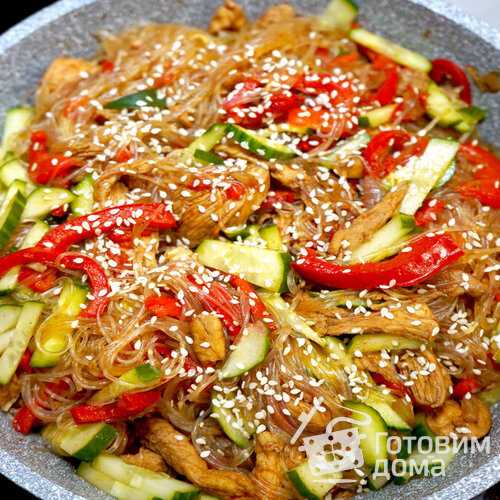Фунчоза с курицей и овощами - 9 рецептов салата с фото пошагово
