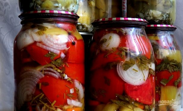 Салаты из помидоров – 5 рецептов лучших заготовок на зиму