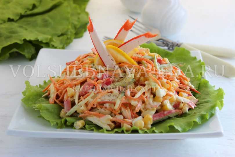 Крабовый салат с морковью по-корейски - рецепт с фотографиями - patee. рецепты