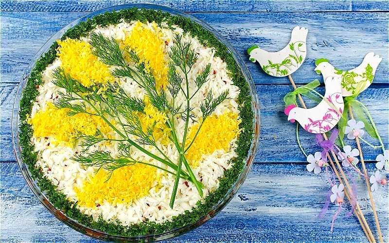 Салат мимоза с рисом — пошаговый рецепт с фото