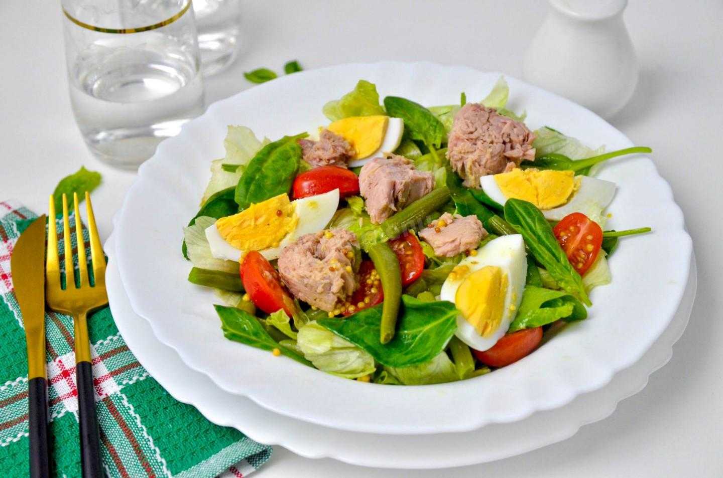 Салат с тунцом консервированным классический рецепт без майонеза диетические рецепты с фото