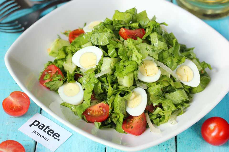 Зеленый салат с яйцом — пошаговый рецепт с фото