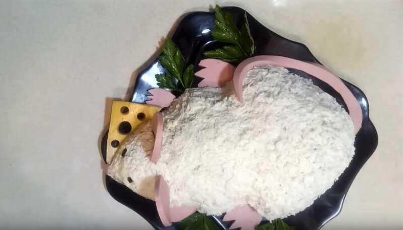 Салат в виде крысы (мыши) на новый год 2020. рецепты вкусных новогодних салатов