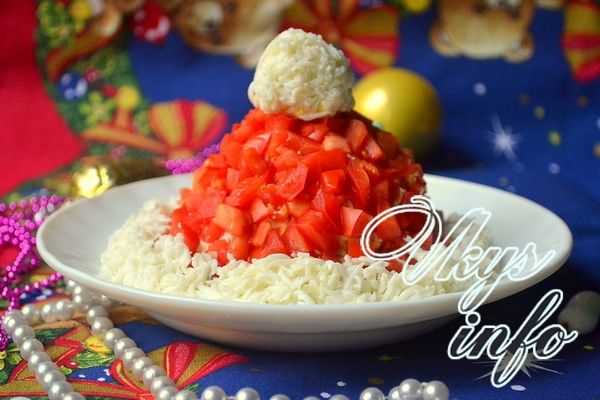 Салат красная шапочка с помидорами и курицей - отличная веселая закуска на семейном столе: рецепт с фото и видео