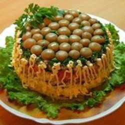 Салат грибная поляна с шампиньонами: рецепт приготовления
