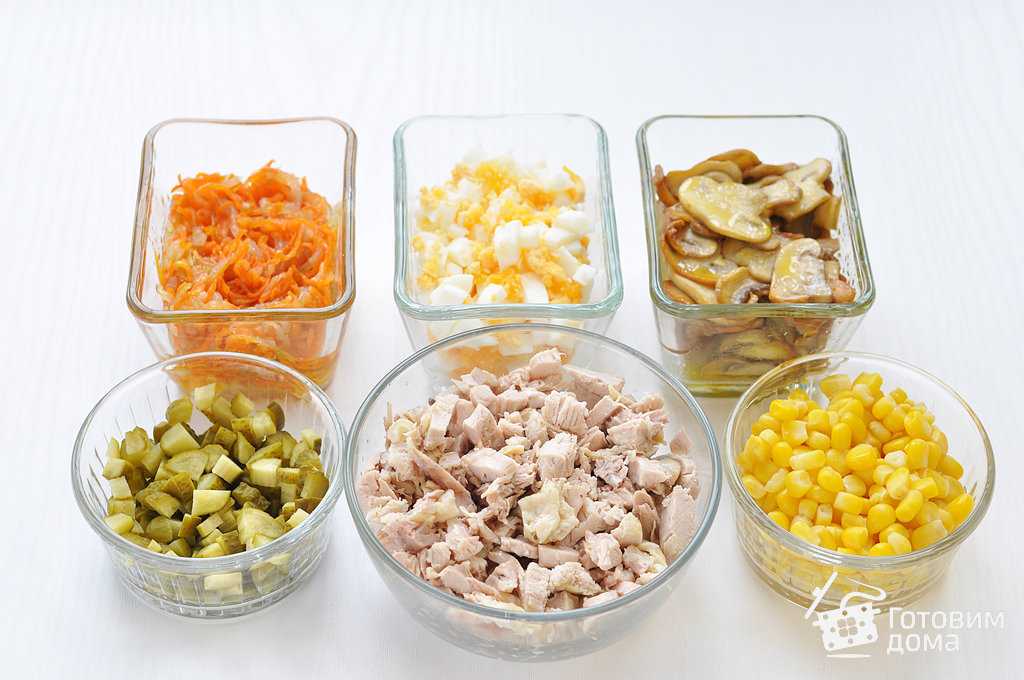 Рецепты очень вкусного салата с курицей и шампиньонами: как приготовить куриный салатик со свежими и маринованными грибами, пошаговое фото и видео