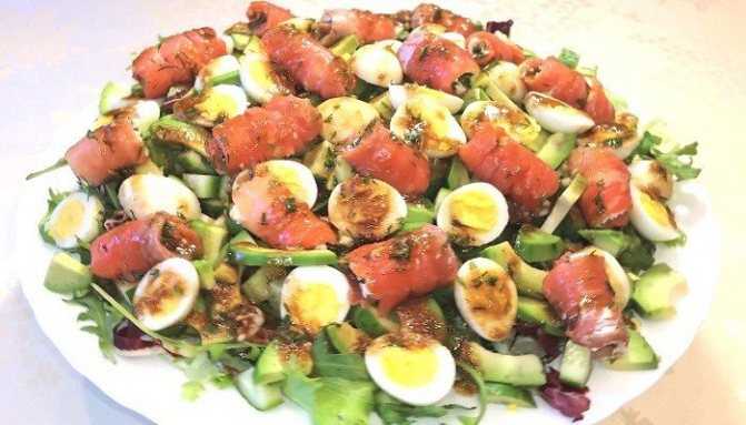 Рецепты салат с семгой и яйцом