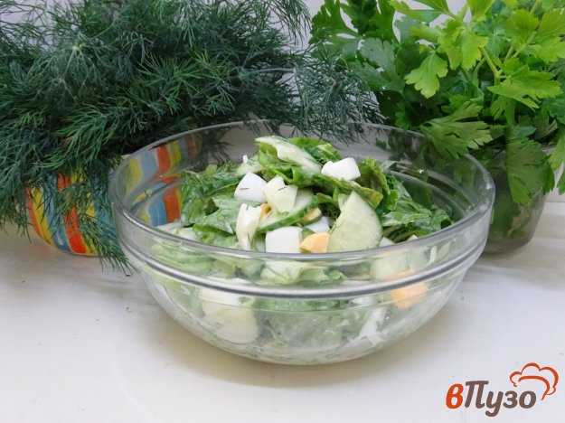 Салат зеленый лук с яйцом