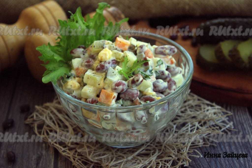 Салат с фасолью и сухариками - очень вкусные и нетривиальные блюда: рецепт с фото и видео