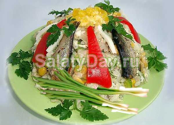 Салат с рисом и рыбой » рецепты - готовим дома | «наобед.kz»